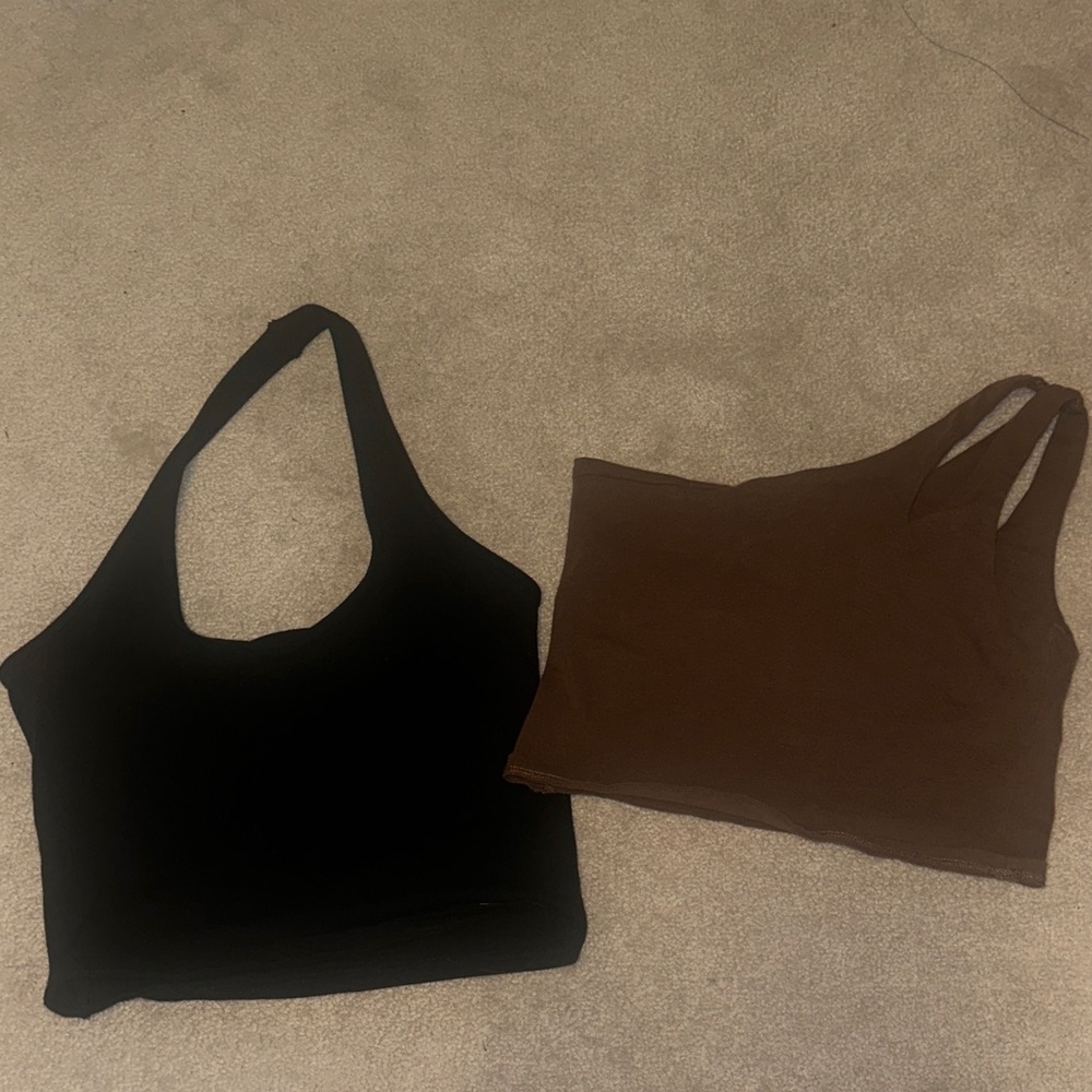 Hollister Black and Brown Tank Tops